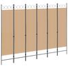 vidaXL Paravent &agrave; 6 panneaux Beige 240 x 180 cm Tissu