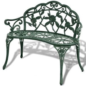 vidaXL Banc de jardin 100 cm Aluminium coul&eacute; Vert