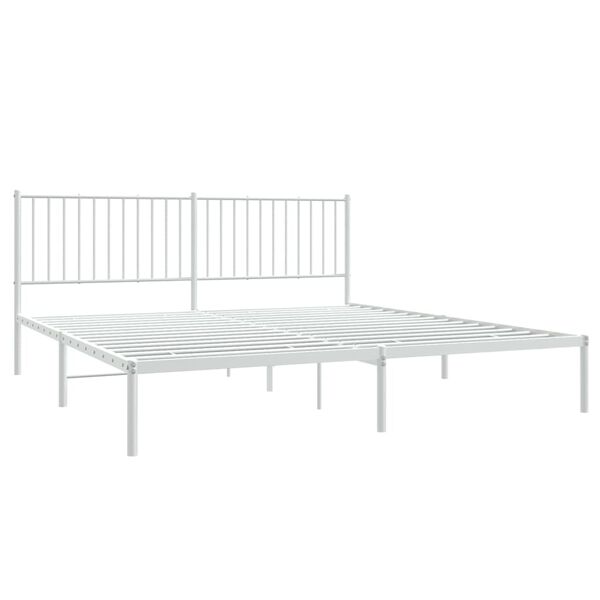 vidaXL Cadre de lit métal sans matelas et tête de lit blanc 180x200 cm