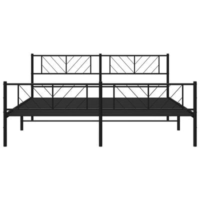 vidaXL Cadre de lit métal sans matelas avec pied de lit noir 193x203cm