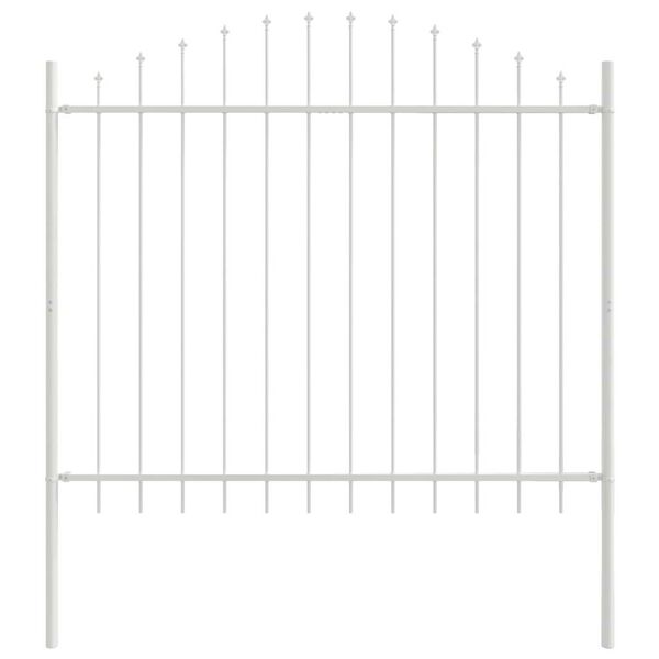 vidaXL Cl&ocirc;ture de jardin Blanc 170 x 190 cm Acier enduit de poudre