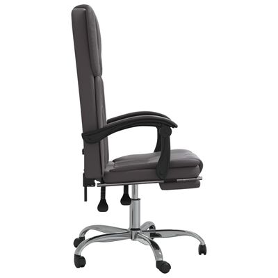 vidaXL Fauteuil inclinable de bureau Gris Similicuir