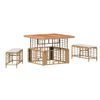 vidaXL Ensemble de salle &agrave; manger pour jardin 3 pc Nature et Blanc