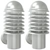 vidaXL Appliques murales d'ext&eacute;rieur 2pcs argent&eacute; acier inoxydable