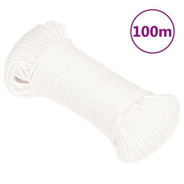 vidaXL Corde de bateau Blanc complet 3 mm 100 m Polypropyl&egrave;ne