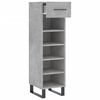 vidaXL Armoire &agrave; chaussures gris b&eacute;ton 30x35x105 cm bois d'ing&eacute;nierie