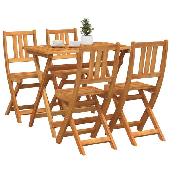 vidaXL Ensemble bistro de jardin 5 pcs Marron Bois d'acacia massif