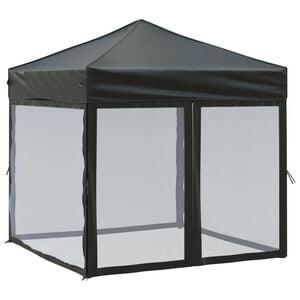 vidaXL Tente de r&eacute;ception pliable avec parois Noir 2x2 m