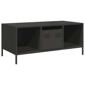vidaXL Table basse noir 101,5x50x43,5 cm acier lamin&eacute; &agrave; froid