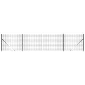 vidaXL Cl&ocirc;ture en treillis m&eacute;tallique avec bride anthracite 1,4x10 m