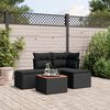 vidaXL Salon de jardin 5 pcs avec coussins noir r&eacute;sine tress&eacute;e