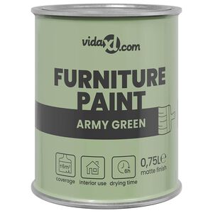 vidaXL Peinture pour meubles Vert 0,75 L Impression murale