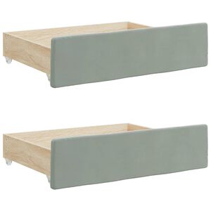 vidaXL Tiroirs de lit 2 pcs gris clair bois d'ing&eacute;nierie et velours