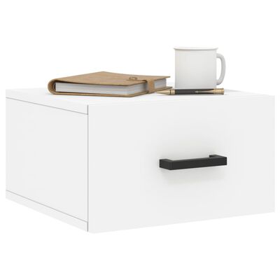 vidaXL Table de chevet murale blanc 35x35x20 cm