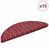 vidaXL Tapis d'escalier auto-adh&eacute;sifs 15 pcs Rouge 56 x 17 x 3 cm