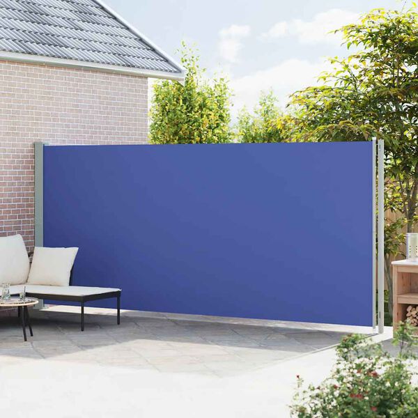 vidaXL Auvent lat&eacute;ral r&eacute;tractable de patio 200x600 cm Bleu