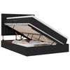 vidaXL Lit de rangement LED avec matelas Noir 140 x 190 cm Tissu
