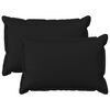 vidaXL Coussin avec oreiller HOUTEN 2 pi&egrave;ces Noir Lin synth&eacute;tique