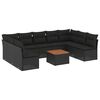 vidaXL Salon de jardin 10 pcs avec coussins noir r&eacute;sine tress&eacute;e