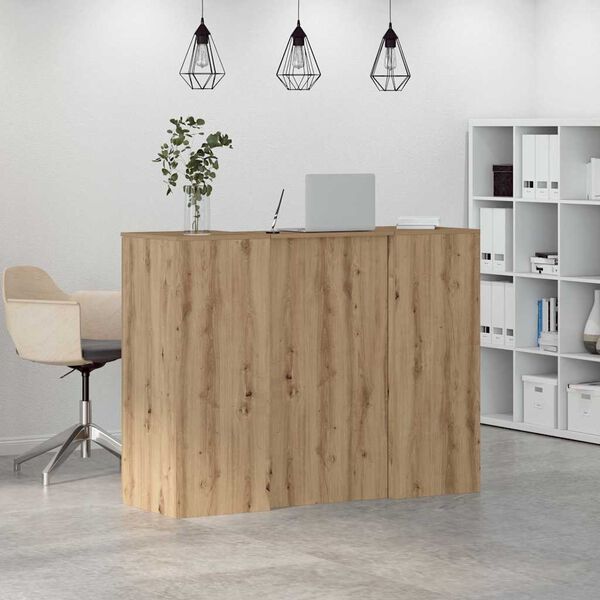 vidaXL Bureau r&eacute;ception ch&ecirc;ne artisanal 135x50x103,5cm bois ing&eacute;nierie
