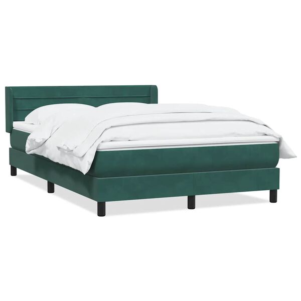 vidaXL Sommier &agrave; lattes de lit et matelas vert fonc&eacute; 140x220cm velours