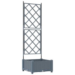 vidaXL Cache-pot de jardin Gris Clair 40 x 40 x 125,5 cm Acier