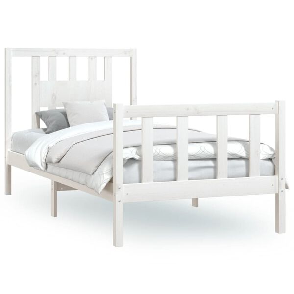 vidaXL Cadre de lit sans matelas blanc bois de pin massif 90x200 cm