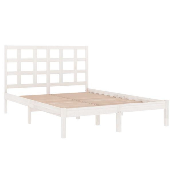 vidaXL Cadre de lit sans matelas blanc 120x190 cm bois massif