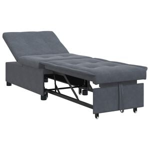 vidaXL Canap&eacute;-Lit Gris fonc&eacute; 194 x 67 x 82 cm Velours