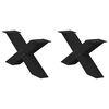 vidaXL Pieds de table basse en forme de X, 2 pi&egrave;ces, noir, 70 x (30-31) cm, acier