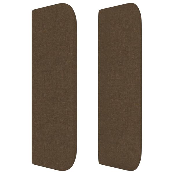 vidaXL T&ecirc;te de lit avec oreilles Marron Fonc&eacute; 203x16x78/88 cm Tissu