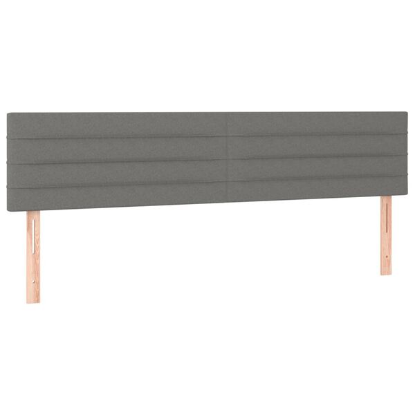 vidaXL T&ecirc;te de lit &agrave; LED Gris fonc&eacute; 180x5x78/88 cm Tissu