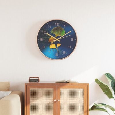 vidaXL Horloge murale doré et bleu Ø29,5 cm polystyrène et verre