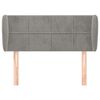vidaXL T&ecirc;te de lit avec oreilles Gris clair 103x23x78/88 cm Velours