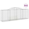 vidaXL Paniers &agrave; gabions arqu&eacute;s 15 pcs 300x50x100/120 cm fer galvanis&eacute;