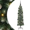 vidaXL Arbre de No&euml;l artificiel slim Vert et blanc 150 cm