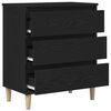 vidaXL Buffet avec tiroir Ch&ecirc;ne noir 60 x 35 x 70 cm Bois d'ing&eacute;nierie