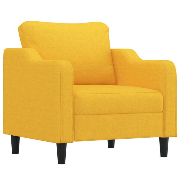 vidaXL Fauteuil avec repose-pied Jaune clair 60 cm Tissu