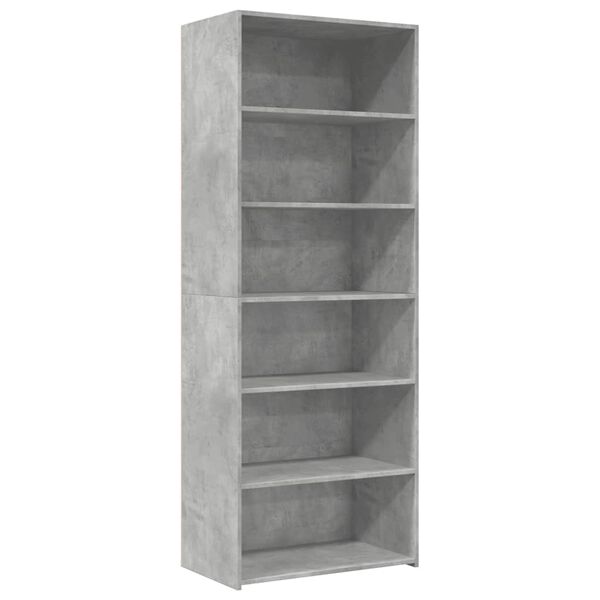 vidaXL Buffet haut gris b&eacute;ton 70x41x185 cm bois d'ing&eacute;nierie