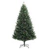 vidaXL Sapin de No&euml;l artificiel &agrave; charni&egrave;res avec baies rouges 180 cm