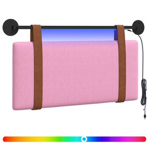vidaXL T&ecirc;te de lit suspendue Avec lumi&egrave;re LED Rose PU antique