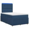 vidaXL Lit boxspring LED avec matelas Bleu 120 x 190 cm Tissu