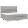 vidaXL Sommier &agrave; lattes de lit avec matelas Gris clair 200x200cm Tissu