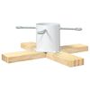 vidaXL Pied de Sapin de No&euml;l Blanc 50 x 50 x 16 cm Bois de pin massif
