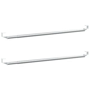 vidaXL Tringles &agrave; rideau 2 pcs blanc et argent&eacute; 40-60 cm aluminium