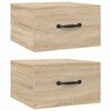vidaXL Tables de chevet murales 2 pcs Ch&ecirc;ne sonoma 35x35x20 cm