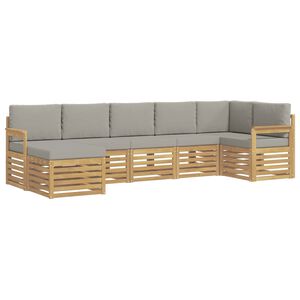 vidaXL Ensemble de canap&eacute;s d'ext&eacute;rieur 6 pc Blanc et gris clair