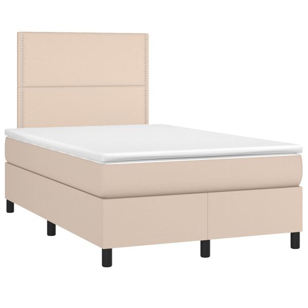 vidaXL Sommier &agrave; lattes de lit avec matelas LED cappuccino 120x190 cm