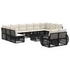 vidaXL Ensemble de canap&eacute; de jardin 13 pcs Noir et blanc cr&egrave;me