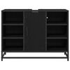 vidaXL Cabinet de salle de bain avec porte Ch&ecirc;ne noir 80 x 33 x 60 cm